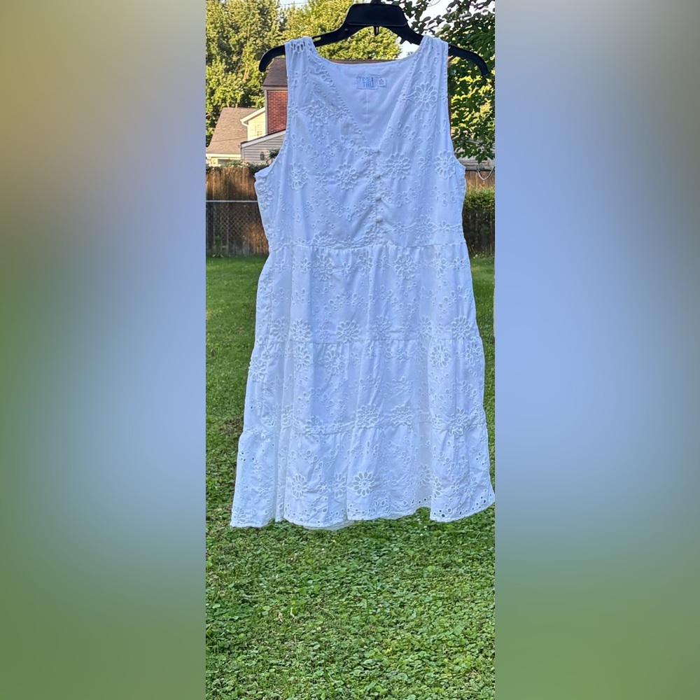 Time and Tru White Eyelet Tiered Sundress